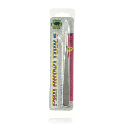 Pro Rhino Stainless Steel Tweezers Fine Tip Straight ST-12 Silver