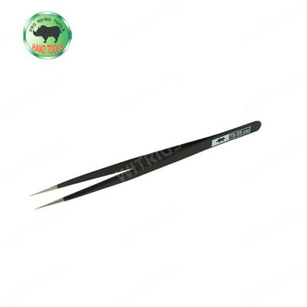 Pro Rhino ESD Safe Stainless Steel Tweezers Super Fine Tip Straight ESD-11 Black