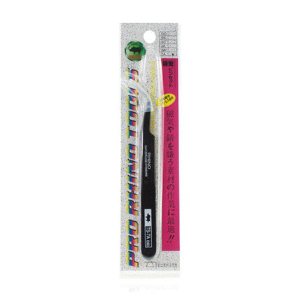 Pro Rhino ESD Safe Stainless Steel Tweezers Fine Tip Curved ESD-15 Black
