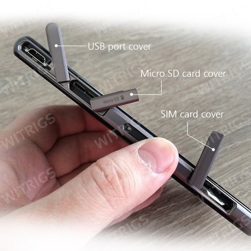 OEM Micro SD + SIM + USB Port Cover Flap for Sony Xperia Z1 Compact Black