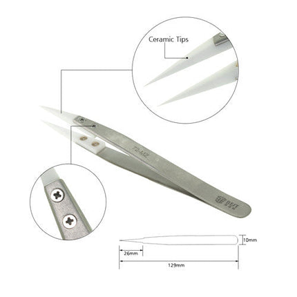 Best Exchange Tip Ceramic Tweezers Fine Tip Straight 72-MZ