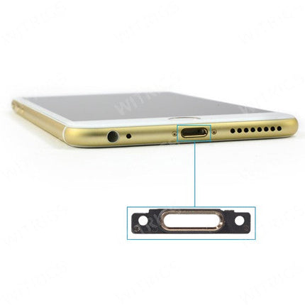 OEM Charging Port Bracket for iPhone 6 Gold.