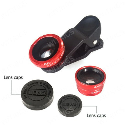 Universal 3 in 1 Clip Lens Red