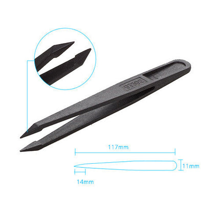 Shrill Tip Plastic Tweezers Black
