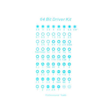 Multi-function Screwdriver tool 64 Bit Driver Kit