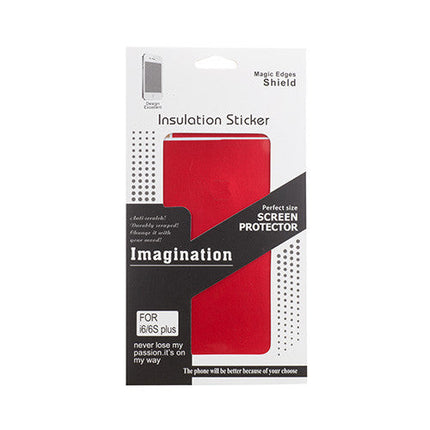 Full Front Screen Protector + Back Skin Sticker Set for iPhone 6 Plus/6S Plus Red