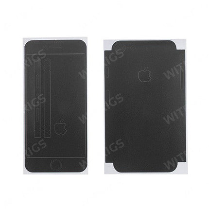 Full Front Screen Protector + Back Skin Sticker Set for iPhone 6/6S Black.