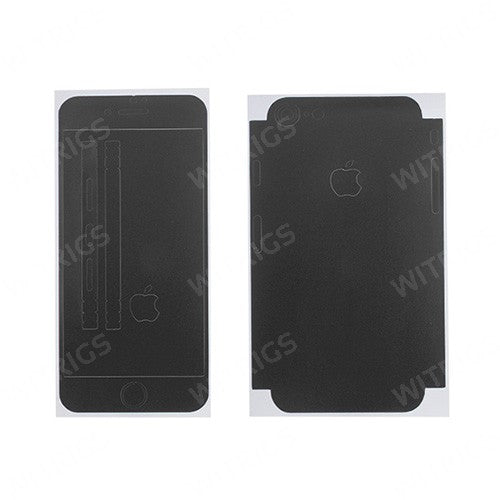 Full Front Screen Protector + Back Skin Sticker Set for iPhone 6/6S Black.