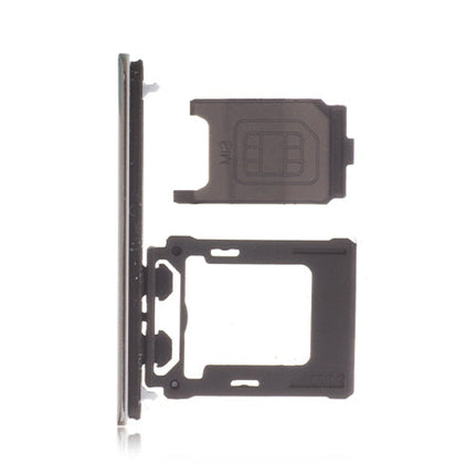 OEM Dual SIM Card Tray + SIM Cover Flap for Sony Xperia XZ Premium Luminous Chrome