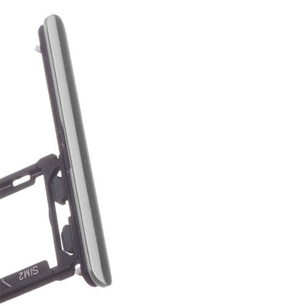 OEM Dual SIM Card Tray + SIM Cover Flap for Sony Xperia XZ Premium Luminous Chrome