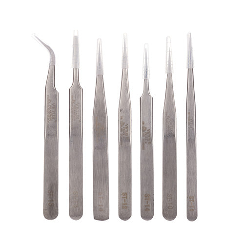 Multi-functional 7 in One Tweezers Silver