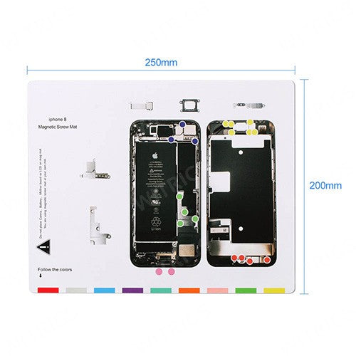 Magnetic Screw Mat for iPhone 8 White