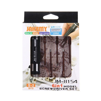 JM-8154 6 in 1 Model Screwdriver Set Black
