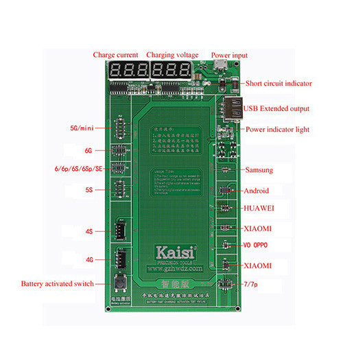 Kaisi 9208 Battery Fast Charging Activation Test Fixture Green