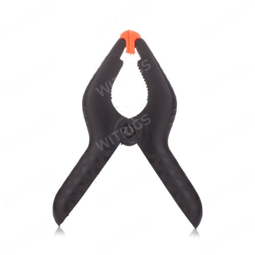 Cell Phone Retaining Holder with Clamp Black/Orange