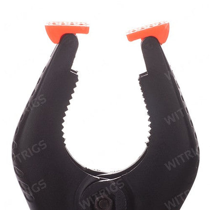 Cell Phone Retaining Holder with Clamp Black/Orange