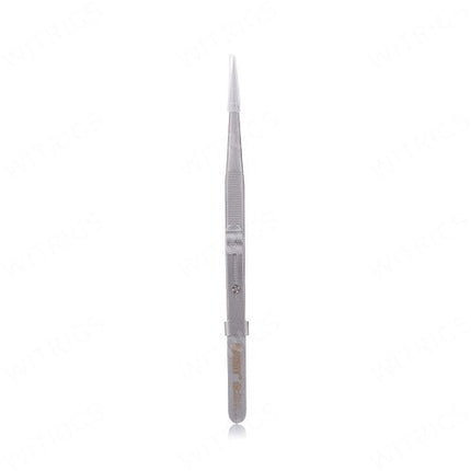 JM-T9-11 Metal Adjustable Tweezer Tip Straight Silver
