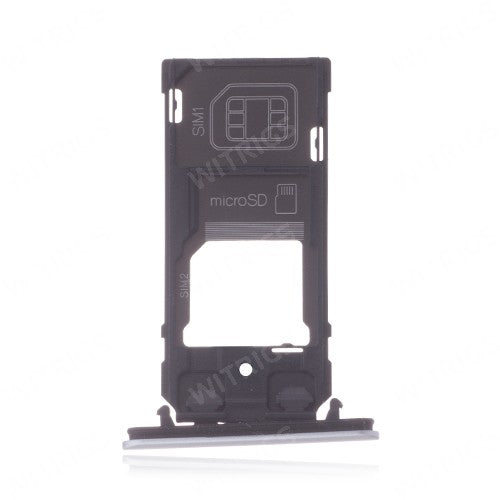 OEM SIM + SD Card Tray for Sony Xperia XZ2 Compact White Silver