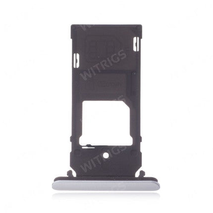 OEM SIM + SD Card Tray for Sony Xperia XZ2 Compact White Silver