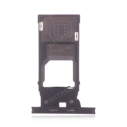 OEM Dual SIM Card Tray + SIM Card Cover Flap for Sony Xperia XZ2 Liquid Black