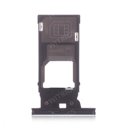 OEM Dual SIM Card Tray + SIM Card Cover Flap for Sony Xperia XZ2 Liquid Black