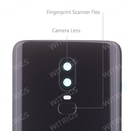 OEM Battery Cover + Fingerprint Scanner Flex for OnePlus 6 Mirror Black
