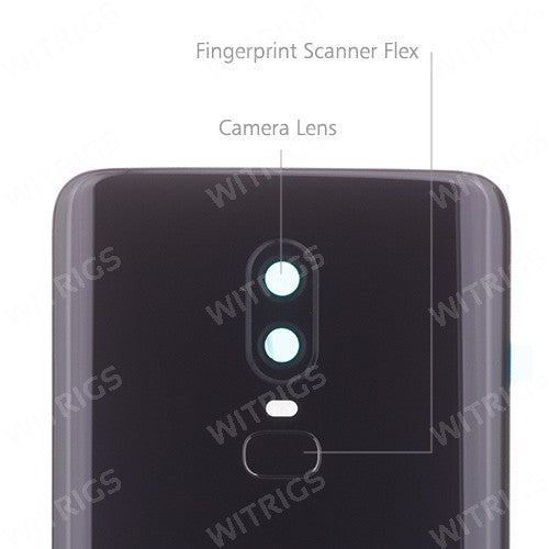 OEM Battery Cover + Fingerprint Scanner Flex for OnePlus 6 Mirror Black