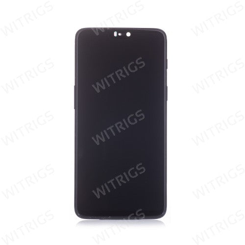 Custom Screen Replacement with Frame for OnePlus 6 Mirror Black