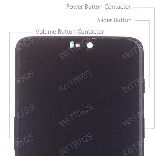 Custom Screen Replacement with Frame for OnePlus 6 Midnight Black