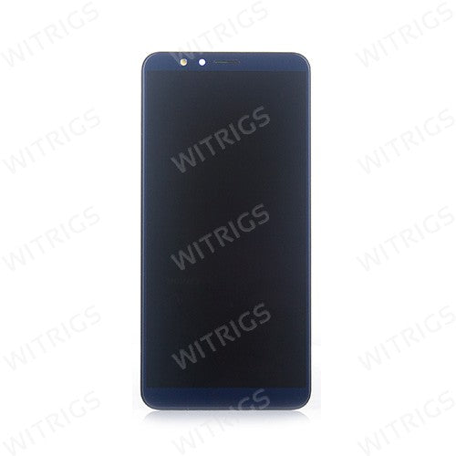 Custom Screen Replacement with Frame for Huawei Honor 7X Blue.