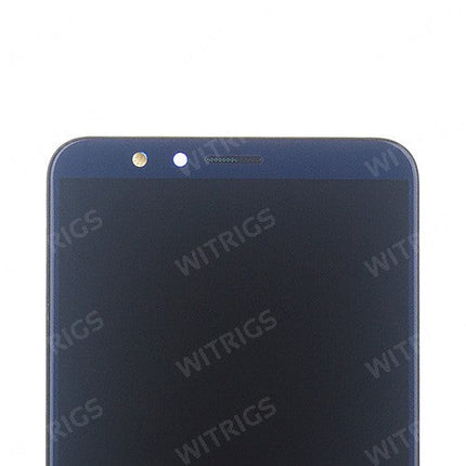 Custom Screen Replacement with Frame for Huawei Honor 7X Blue.