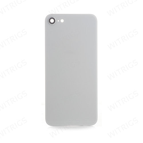 Custom Battery Cover + Camera Lens for iPhone 8 Silver