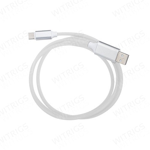 New USB Sync & Charge Cable with Sound Light Sensor for Micro Port White