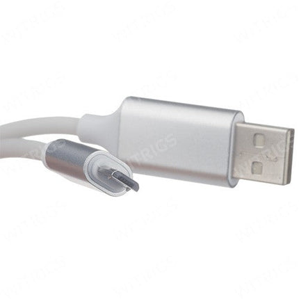 New USB Sync & Charge Cable with Sound Light Sensor for Micro Port White