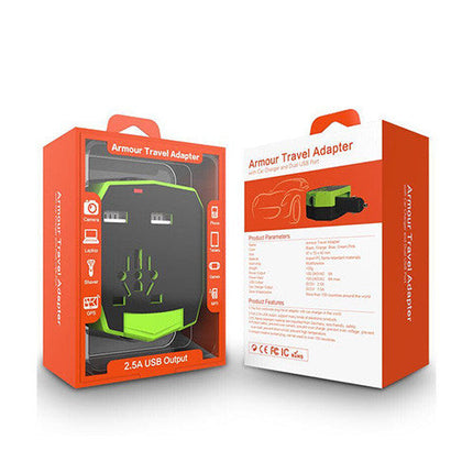 Universal Armour Travel Adapter Black