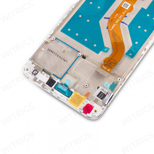 Custom Screen Replacement with Frame for Huawei Y7 Prime White