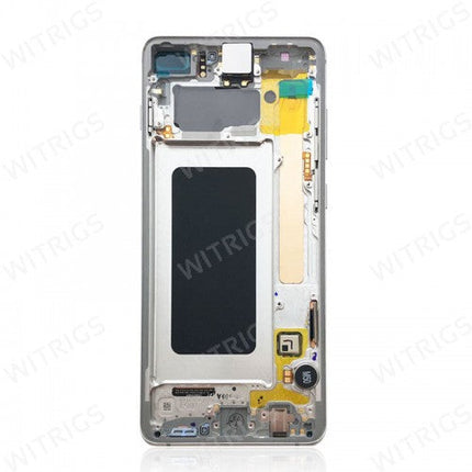 OEM Screen Replacement with Frame for Samsung Galaxy S10 Plus Prism White