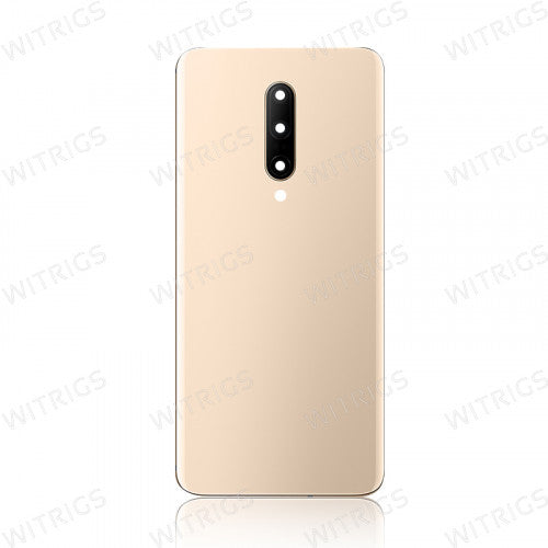 Custom Battery Cover with Camera Glass for OnePlus 7 Pro Almond.