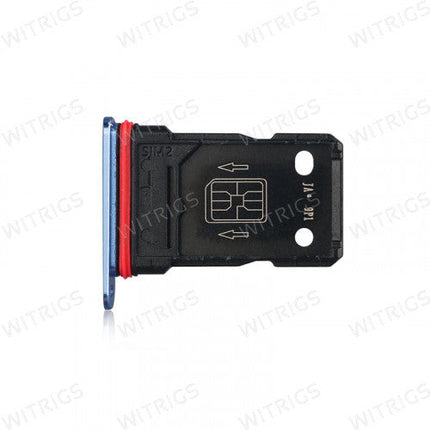 OEM Dual SIM Card Tray for OnePlus 7T Blue.