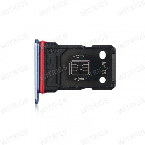 OEM Dual SIM Card Tray for OnePlus 7T Blue.