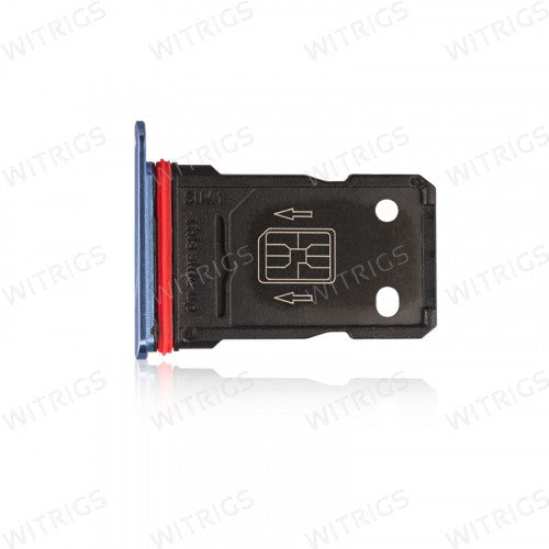 OEM Dual SIM Card Tray for OnePlus 7T Blue.