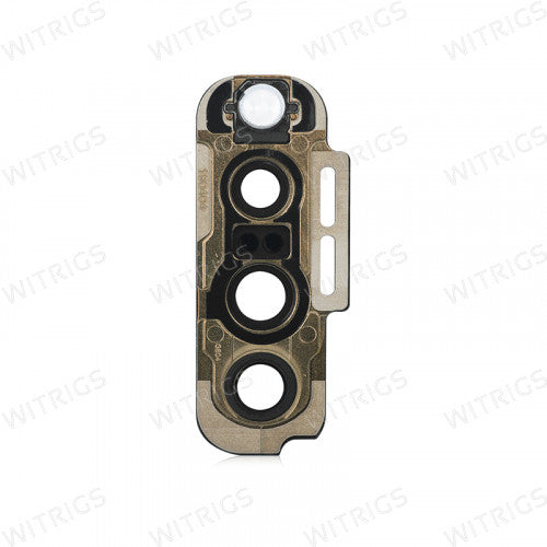 OEM Camera Cover with Glass for OnePlus 7T Pro Gold.