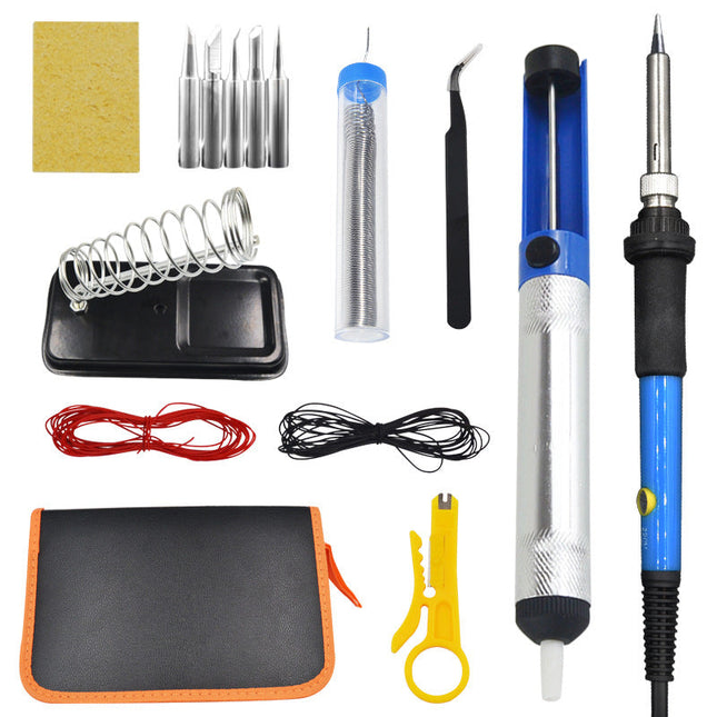 60W Temperature Adjustable Soldering Iron Kit 15 pieces（EU plug）