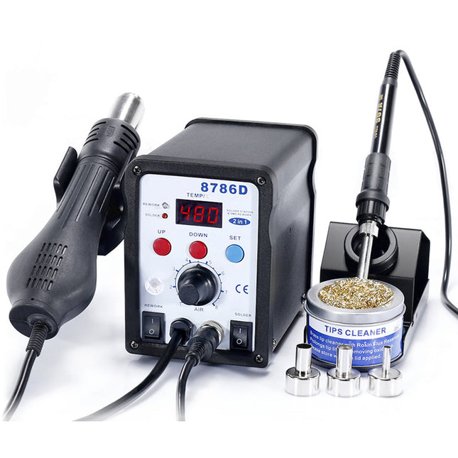 2 in 1 Heating Gun and Soldering Iron station YIHUA-8786D （EU plug）