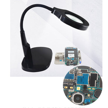 BEST-9145T LED Lamp with Magnifying Glass Black