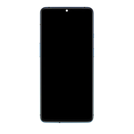 OEM Screen Replacement with Frame for Oneplus 7T Blue.