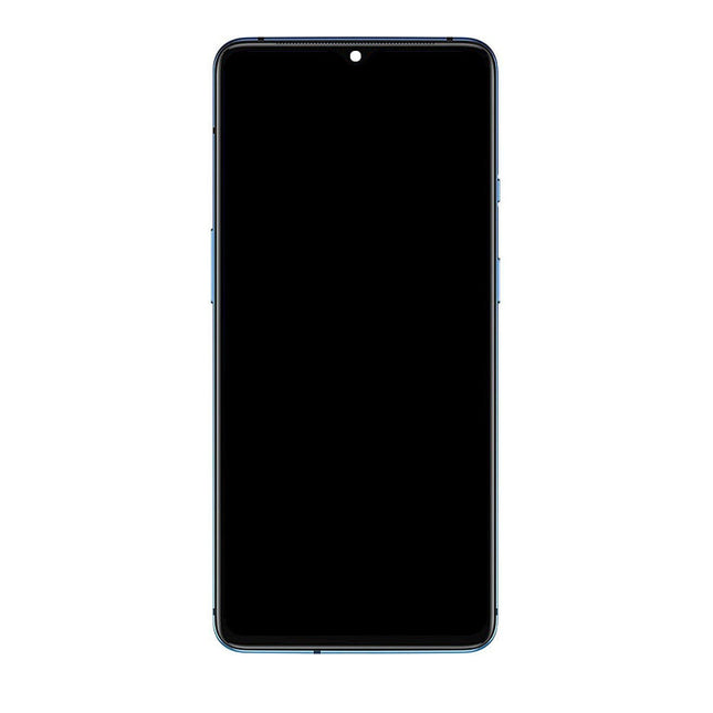 OEM Screen Replacement with Frame for Oneplus 7T Blue.
