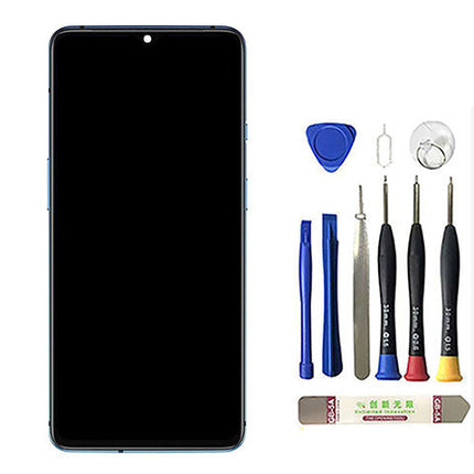 OEM Screen Replacement with Frame for Oneplus 7T Blue.