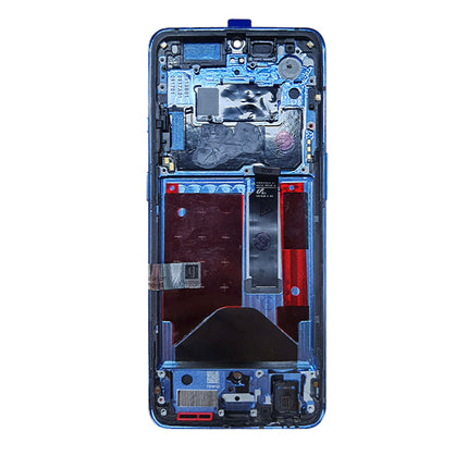 OEM Screen Replacement with Frame for Oneplus 7T Blue.