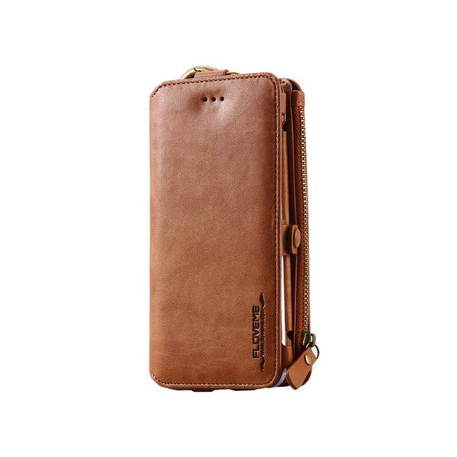 Floveme Classic Fashion Wallet Case for Samsung Galaxy Note 10 Brown
